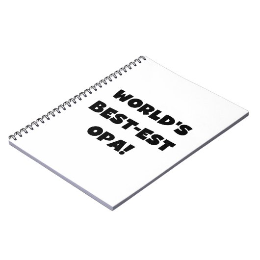 's Werelds beste Opa Black Text T-shirts en gesche Notitieboek (Linkerzijde)