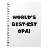 's Werelds beste Opa Black Text T-shirts en gesche Notitieboek (Voorkant)