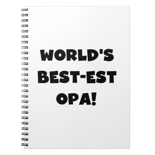 's Werelds beste Opa Black Text T-shirts en gesche Notitieboek (Voorkant)