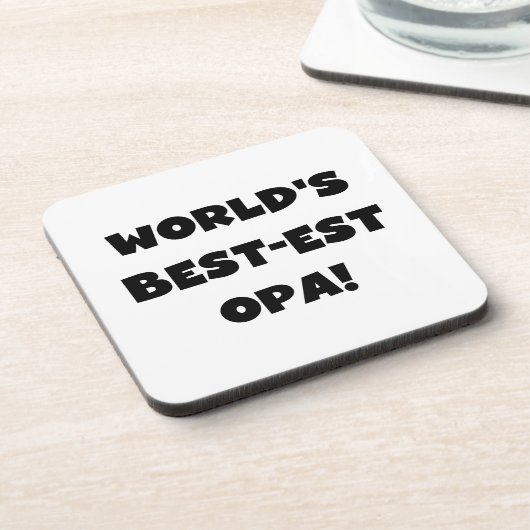 's Werelds beste Opa Black Text T-shirts en gesche Onderzetter (Linkerzijde)