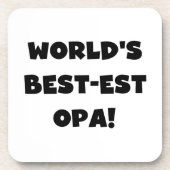 's Werelds beste Opa Black Text T-shirts en gesche Onderzetter (Voorkant)
