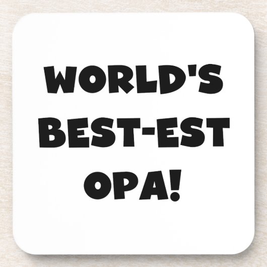 's Werelds beste Opa Black Text T-shirts en gesche Onderzetter (Voorkant)