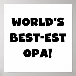's Werelds beste Opa Black Text T-shirts en gesche Poster
