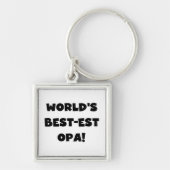 's Werelds beste Opa Black Text T-shirts en gesche Sleutelhanger (Voorkant)