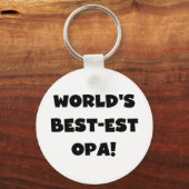 's Werelds beste Opa Black Text T-shirts en gesche Sleutelhanger (Voorkant)