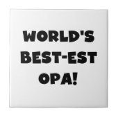 's Werelds beste Opa Black Text T-shirts en gesche Tegeltje (Voorkant)