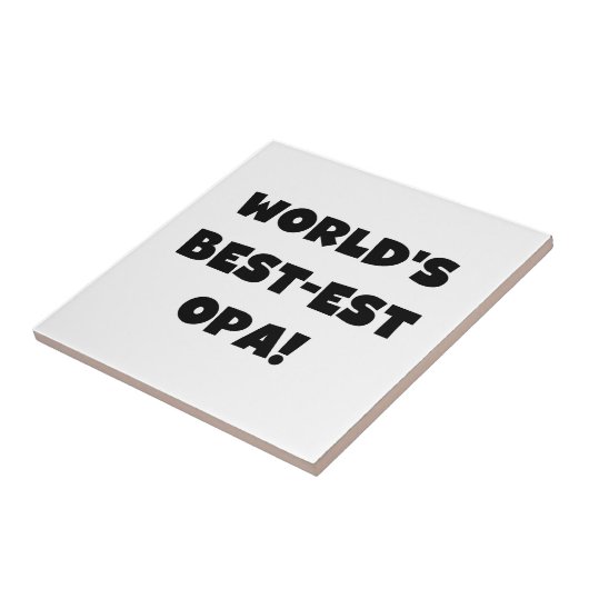 's Werelds beste Opa Black Text T-shirts en gesche Tegeltje (Zijkant)