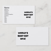 's Werelds beste Opa Black Text T-shirts en gesche Visitekaartje (Voorkant / Achterkant)