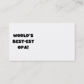 's Werelds beste Opa Black Text T-shirts en gesche Visitekaartje (Achterkant)