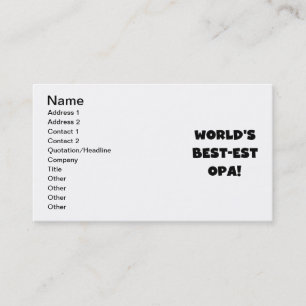 's Werelds beste Opa Black Text T-shirts en gesche Visitekaartje