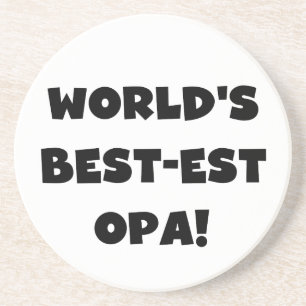's Werelds beste Opa Black Text T-shirts en gesche Zandsteen Onderzetter