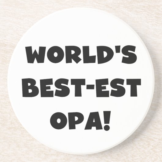 's Werelds beste Opa Black Text T-shirts en gesche Zandsteen Onderzetter (Voorkant)