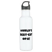 's Werelds beste Opa Black Text T-shirts en Waterfles (Voorkant)