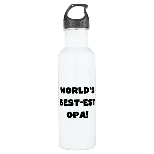 's Werelds beste Opa Black Text T-shirts en Waterfles (Voorkant)