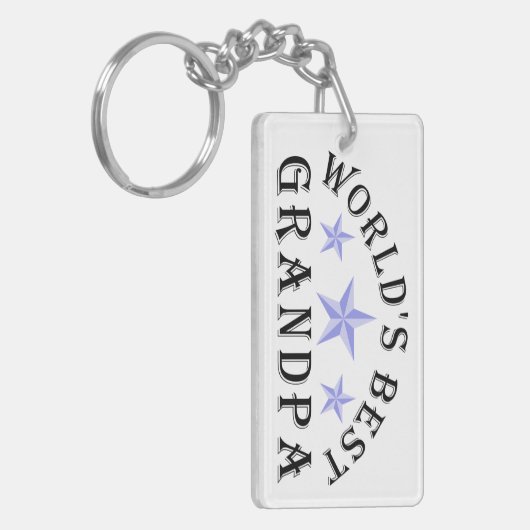 's Werelds beste opa blauwe sterren Sleutelhanger (Voorkant Links)