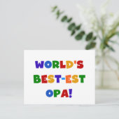 's Werelds beste Opa Bright Colors Gifts Briefkaart (Staand voorkant)