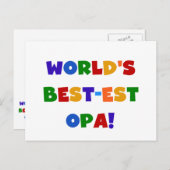 's Werelds beste Opa Bright Colors Gifts Briefkaart (Voorkant / Achterkant)