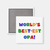 's Werelds beste Opa Bright Colors Gifts Magneet (Voorkant / Achterkant)