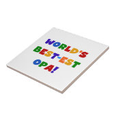 's Werelds beste Opa Bright Colors Gifts Tegeltje (Zijkant)