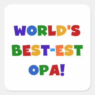 's Werelds beste Opa Bright Colors Gifts Vierkante Sticker
