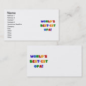 's Werelds beste Opa Bright Colors Gifts Visitekaartje (Voorkant / Achterkant)