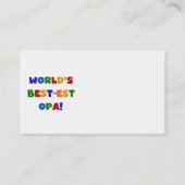 's Werelds beste Opa Bright Colors Gifts Visitekaartje (Achterkant)