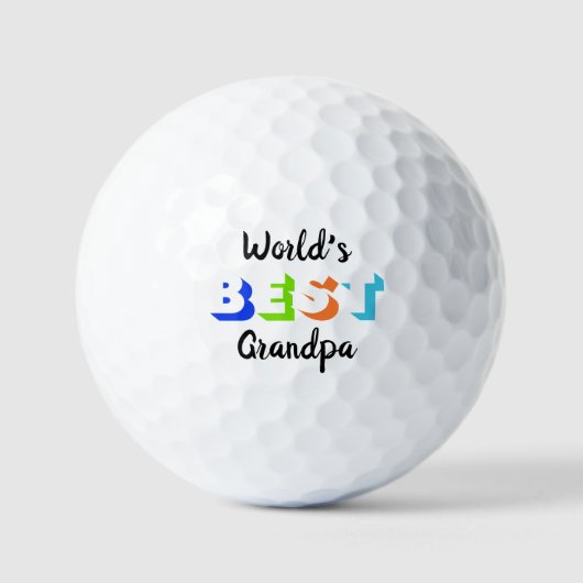 'S Werelds Beste Opa Gepersonaliseerde Retro Typog Golfballen (Voorkant)