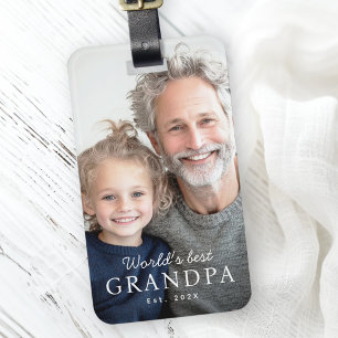 'S Werelds beste opa grootvader beste jaarfoto Bagagelabel
