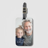 'S Werelds beste opa grootvader beste jaarfoto Bagagelabel (Voorkant (verticaal))