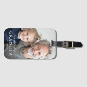 'S Werelds beste opa grootvader beste jaarfoto Bagagelabel (Voorkant (horizontaal))