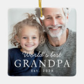 'S Werelds beste opa grootvader beste jaarfoto Keramisch Ornament (Voorkant)