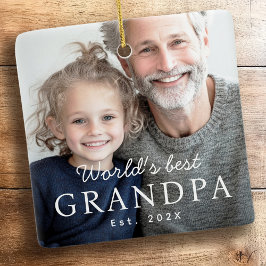 'S Werelds beste opa grootvader beste jaarfoto Keramisch Ornament