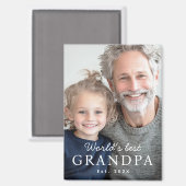 'S Werelds beste opa grootvader beste jaarfoto Magneet (Voorkant / Achterkant)