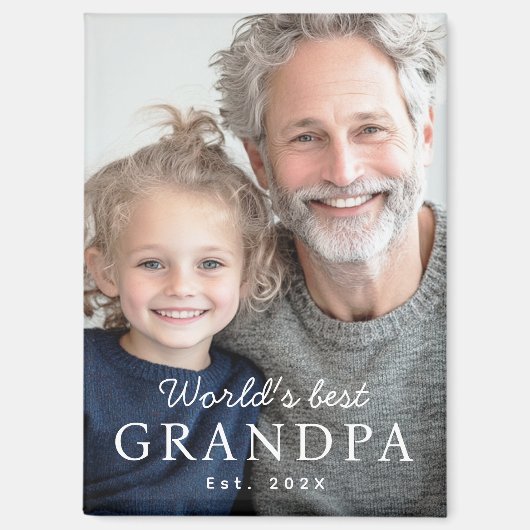 'S Werelds beste opa grootvader beste jaarfoto Magneet (Voorkant)