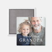 'S Werelds beste opa grootvader beste jaarfoto Magneet (Voorkant / Achterkant)