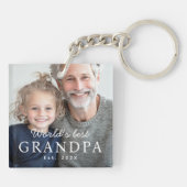'S Werelds beste opa grootvader beste jaarfoto Sleutelhanger (Achterkant)