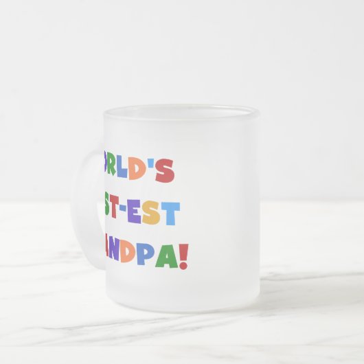 's Werelds beste opa heldere kleuren-cadeaus Matglas Koffiemok (Voorkant links)