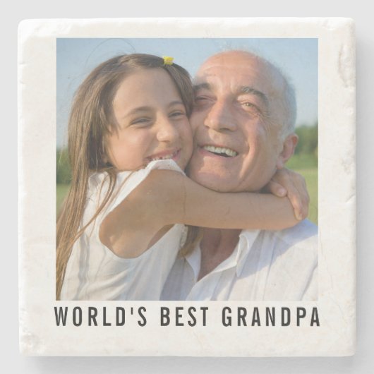 'S Werelds beste opa Opa Grandkid Foto Stenen Onderzetter (Voorkant)