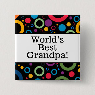 's Werelds beste opa pin Vierkante Button 5,1 Cm