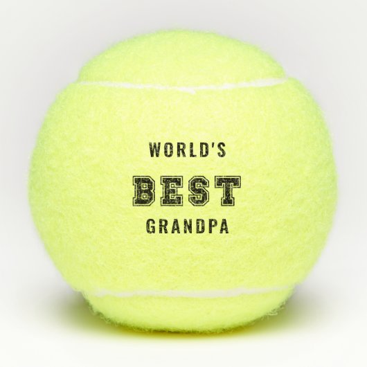 'S Werelds Beste Opa Sportbelettering Monogram Tennisballen (Voorkant)