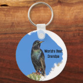 's Werelds beste opa Starling en Cactus Southwest Sleutelhanger (Voorkant)