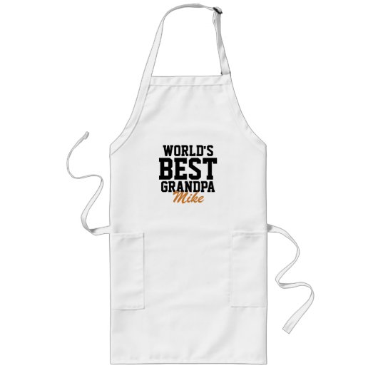 's Werelds beste opa Vaderdag Grilling Apron Lang Schort (Voorkant)