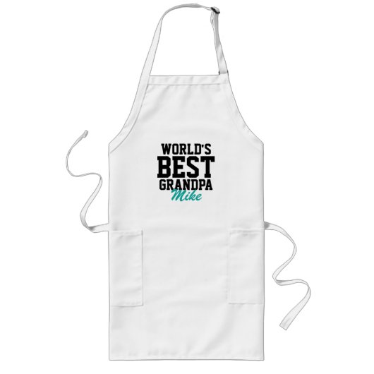 's Werelds beste opa Vaderdag Grilling Apron Lang Schort (Voorkant)