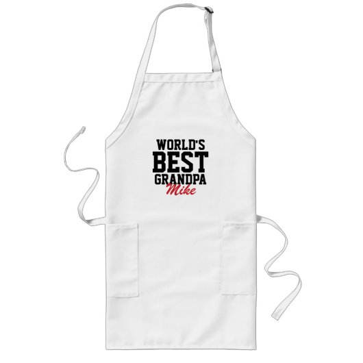 's Werelds beste opa Vaderdag Grilling Apron Lang Schort (Voorkant)