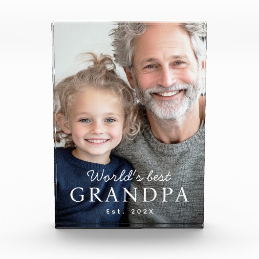 'S Werelds beste opa van het afgelopen jaar Fotoblokken (Voorkant)