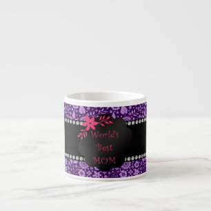 's Werelds beste paarse bloemen Espresso Kop