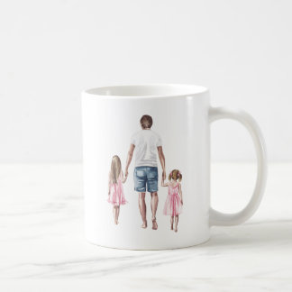 's Werelds Beste Pap & 2 Dochters Hand in Hand Koffiemok