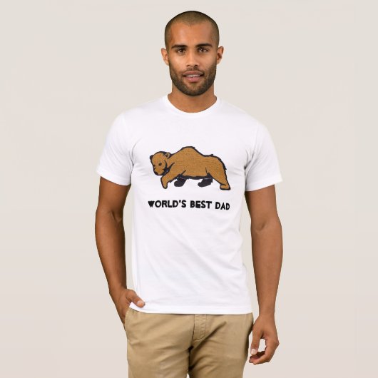 's Werelds beste pap Grizzly-Beer T-shirt (Voorkant volledig)