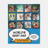 's Werelds Beste Pap, Papa, Vader 12 Foto Comic Bl Fleece Deken (Voorkant)