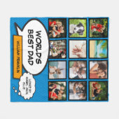 's Werelds Beste Pap, Papa, Vader 12 Foto Comic Bl Fleece Deken (Voorkant (Horizontaal))